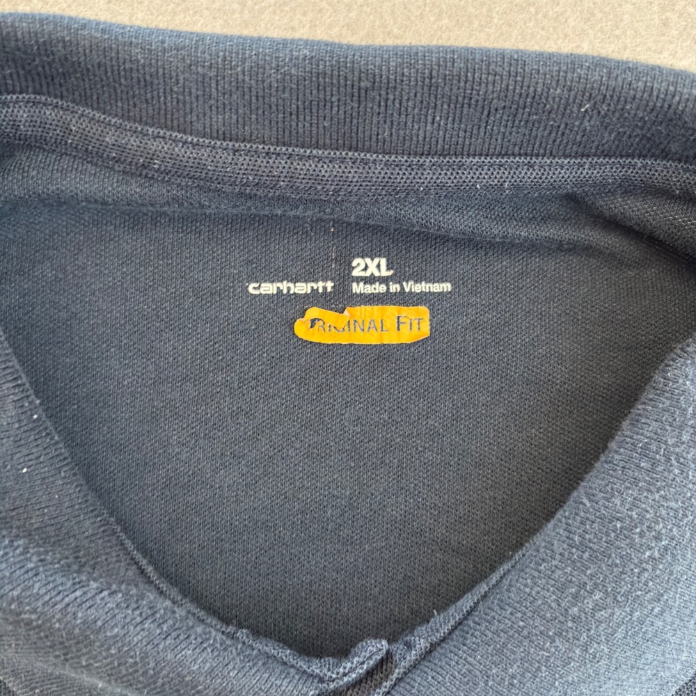 Carhartt Mens K570 NVY Original Fit Pocket Polo Shirt Navy Blue 2XL - Picture 4 of 8